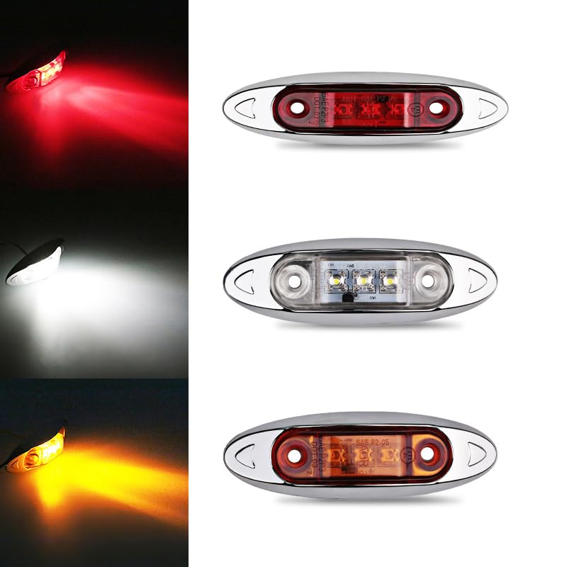 10 SZTUK Samochód 12V 24V Światło obrysowe boczne Lampa obrysowa Ciężarówka Van Światła przyczepy Czerwone światło ostrzegawcze(Yellow)