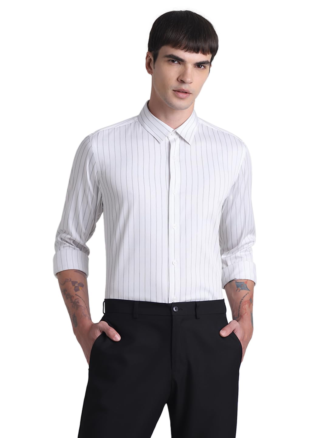 Slim Fit Striped Casual Shirt-image-36