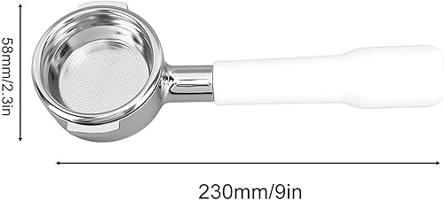 Miniatura 7 de GLOGLOW Portafiltro de café sin fondo, filtro de una sola capa duradero sin fondo, mango de filtro de café para oficina (tipo C2 plástico blanco)