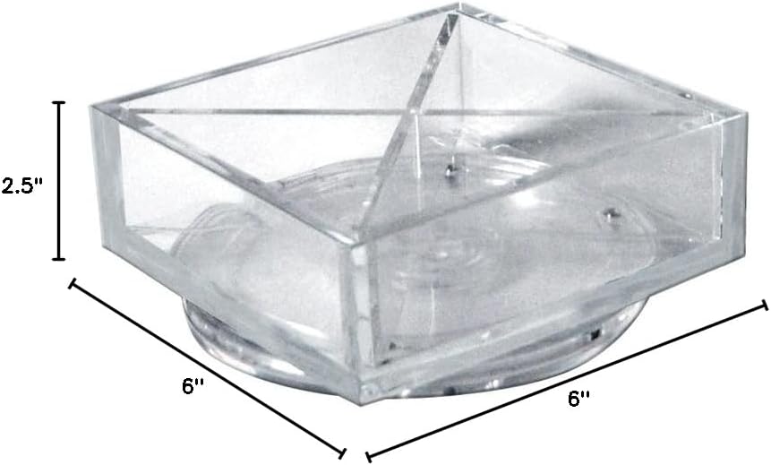 Azar Displays 556352 Square 4 Compartment Revolving Desk Organizer, 6"" Pack of 2