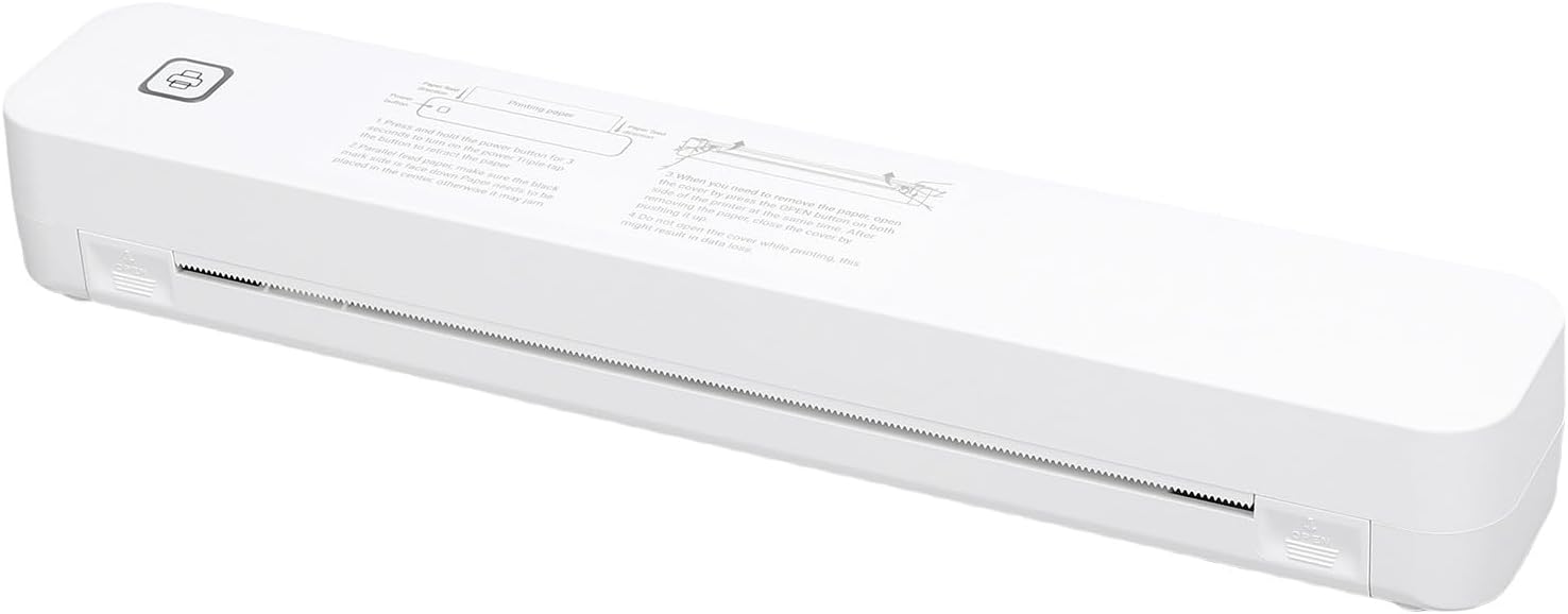 Walfront Inkless Portable Printer for Travel Wireless Thermal Label Printer Compatible with Wins iOS Android OS X No Ink for 8.5inx11in Letterhead A4 A5