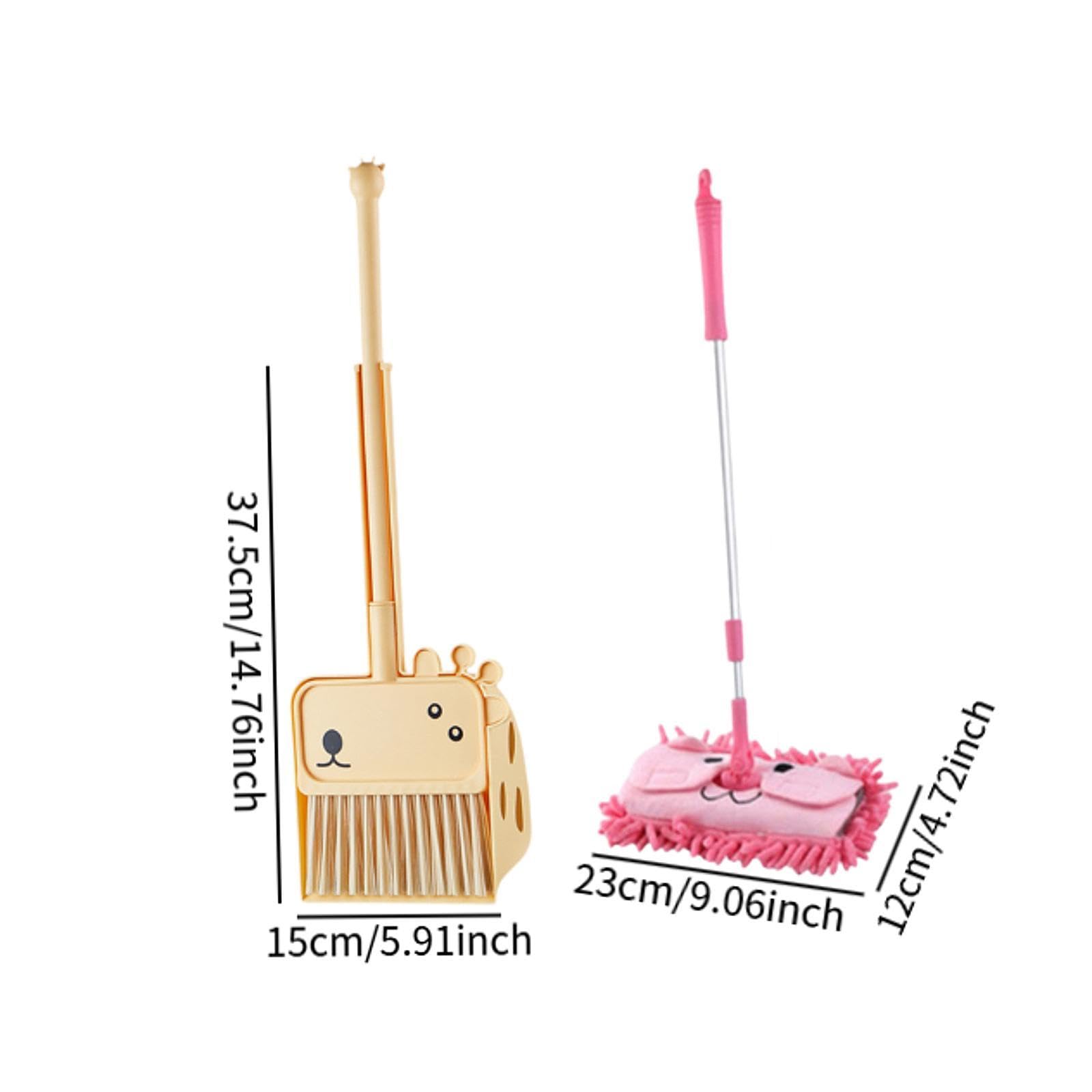 Set di 3 Mini Paletta per Il Gioco di Ruolo, Ideale per Lo Sviluppo delle Abilità di Pulizia nei Bambini dai 3 Ai 6 Anni, Rosa