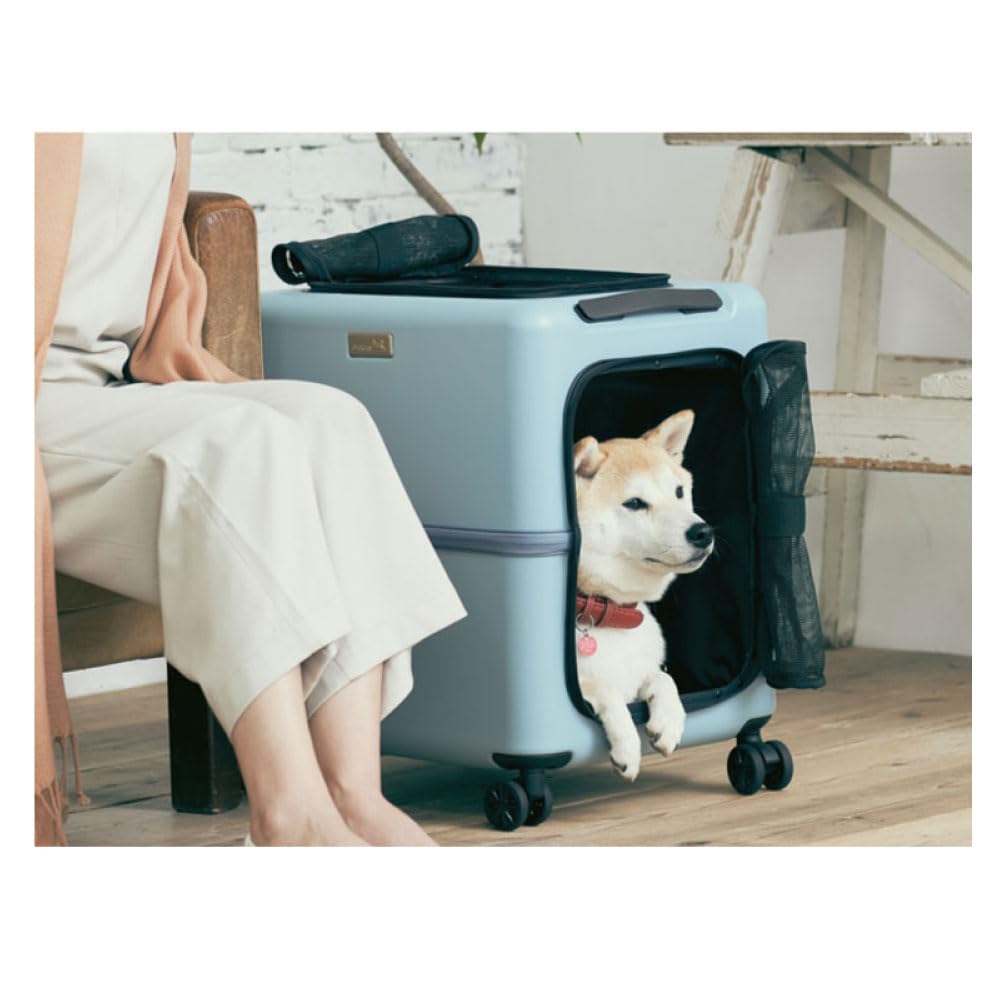 ペチコ ペット用キャリーケース ピンクベージュ×ホワイト Lサイズ ペットキャリー PETiCO ペチコ ブルー グレー ピンク ホワイト L