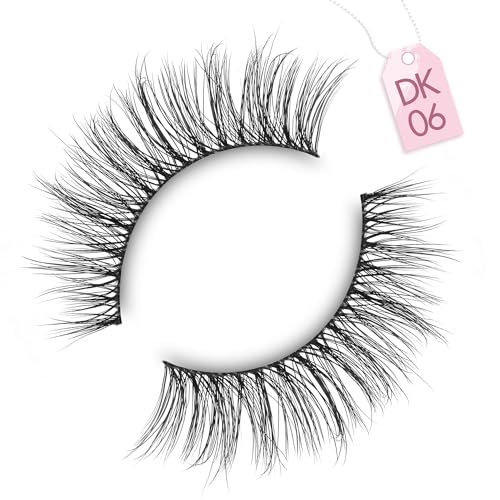 Onlyall Natürliche Wimpern Wispy Strip Lashes Natürlicher Look Falsche Wimpern ausgestellte Künstliche Wimpern Katzenaugenwimpern Weiche Cateye Eyeashes Fake 7 Paar DK-06