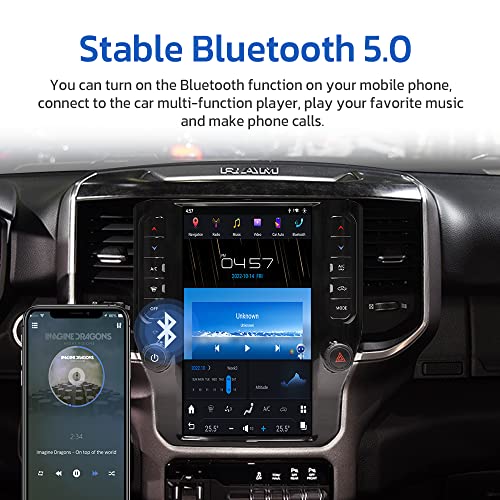 aoonav Android 11 Snapdragon 665 Car Stereo Radio for Dodge Ram 2018 2019 2020 2021 Auto Audio 12.1 Inch Multimedia Video Player GPS Navigation 1080P Touch Screen Carplay WiFi Bluetooth Head Unit - Thumbnail 3