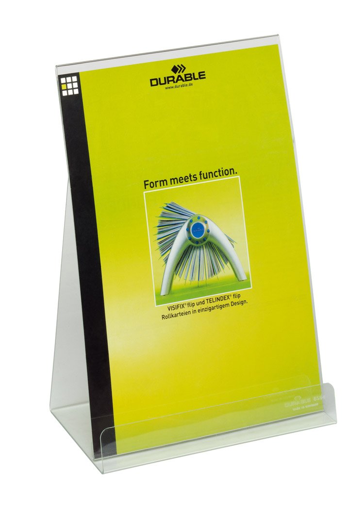 Durable Aufsteller/Prospektspender, für DIN A4 Informationen, 2 Stück, farblos, 859419