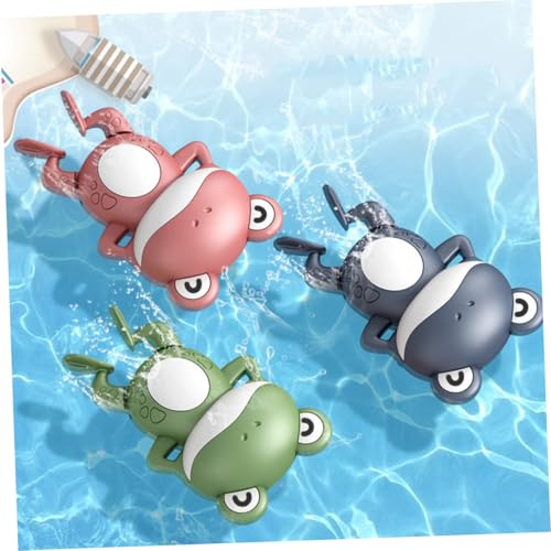 HOMOBABE 3個 風呂おもちゃ 発条式泳ぐカエル 動物型浮遊プールトイ 幼児お風呂遊び用 夏季ちゃんバスム向け
