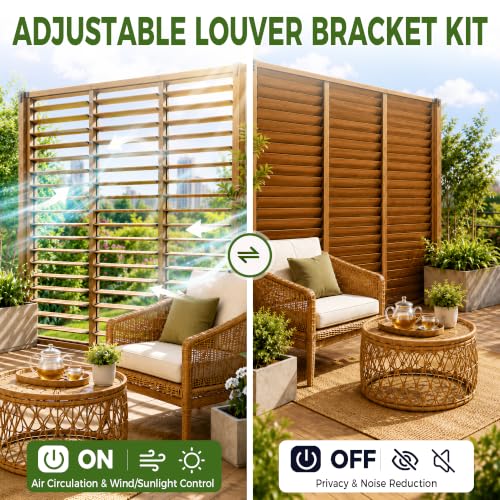 Image of 1 Set Deck Sunblind System, Louver Bracket Kit, Window Shutter Hardware
