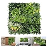 FOSZMAC Artificial Plant Wall Panels, 40"x 40" Greenery Boxwood Panels with UV Protection, Faux Grass Ivy Privacy Screen Fence, Grass Wall Backdrop for Indoor Outdoor Garden Backyard Decor