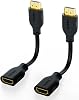 Cable Extensor HDMI 4K, extensor HDMI macho a hembra, paquete de 2 | Cable adaptador HDMI corto de 20 cm, soporta 4K@60Hz, 3D UHD, compatible con Roku TV Stick, Laptop, PC, HDTV, Monitor, Proyector 1