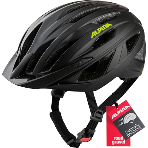 ALPINA Parana - Leichter, Individuell Anpassbarer Touren Fahrradhelm Mit Fliegennetz Für Erwachsene, Black-neon Yellow matt, M (51-56 cm)