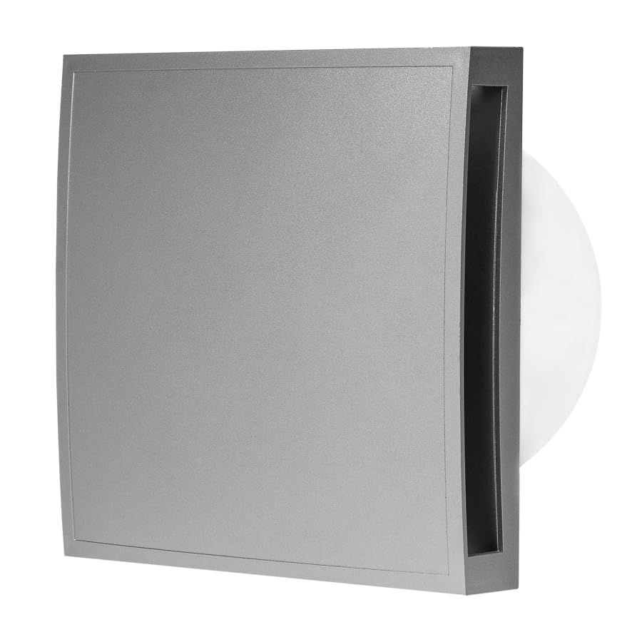 Prostko LTD Stylish Bathroom Extractor Fan 150mm / 6'' Kitchen Ventilator with Front Cover (Standard, Silver)