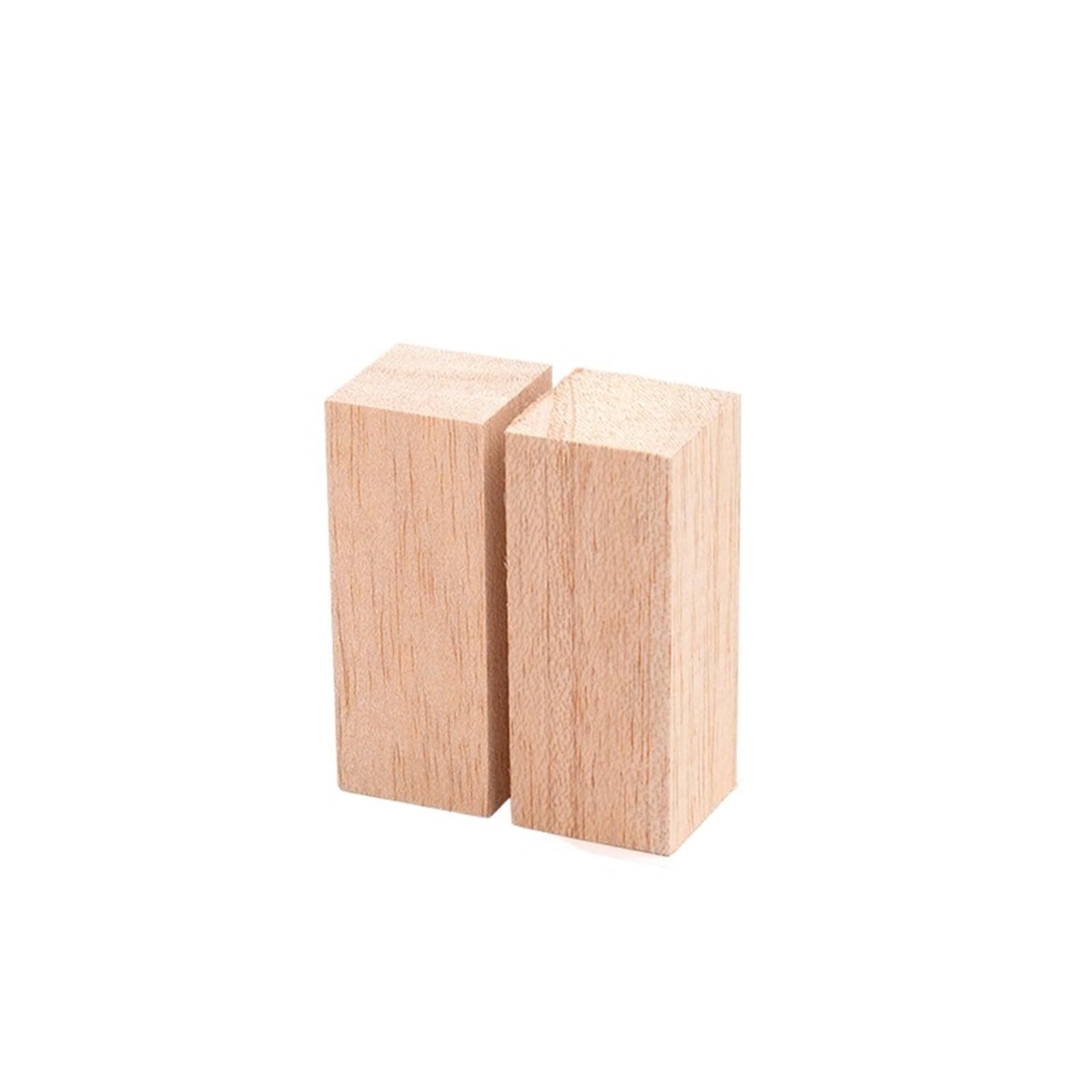 Madera para tallar Bloque de Balsa, cubo madera sin terminar, barra cuadrada sólida, modelo tira, Material construcción artesanal, pasatiempo para Bricolaje(40x40x100mm 2Pcs)