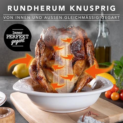 Römertopf 2 125 04 Hähnchenbräter Chiko, weiß