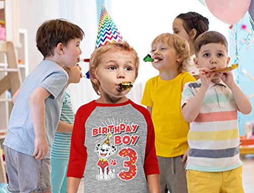 Image of Tstars Paw Patrol Rubble 3rd Birthday Baseball Tee Toddler Boy 3 /4