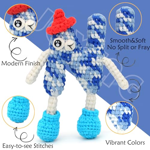 Image of 2 * 50g Rainbow Beginner Crochet Yarn for Crocheting and Knitting Multicolor Cotton Crochet Yarn for Beginners(Blue Tone)