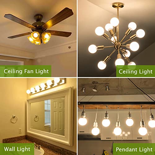 Image of 8-Pack G25 LED Vanity Light Bulbs 120V 40 Watt Equivalent, E26 Base, 2700K Warm White LED Globe Light Bulbs for Bathroom Mirror, Non-Dimmable