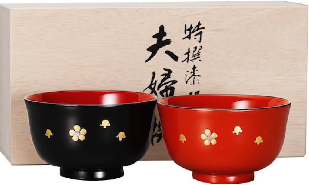 山中塗 漆器 蓋つき お吸物椀 5客組 木箱入り 山中漆器 汁椀 5客の