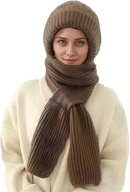 - Winter Cap for Women Woolen Cap with Muffler for Women, 2 in1 Winter Scarf Knitted Woolen Muffler Multicolor