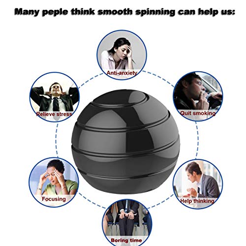 Panshi Metal Kinetic Desk Toy, Optical Illusion Fidget Spinning Top Ball, Unique Executive Stress Relief Gift for Adults & Kids