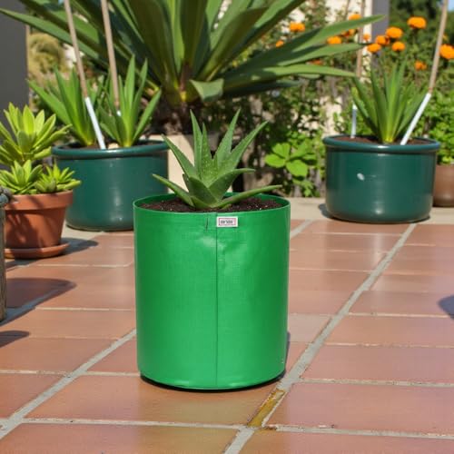 Image of HDPE UV Treated 340 GSM Plant Growing Bags for Terrace Gardening Easy to Use 09 x 09 Inch - Pack of 5