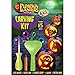 Pumpkin Masters Kid's Carving Kit for Halloween Pumpkin Carving, Includes Saftey Saw, Scoop, Crayon, and Pumpkin Push in Decorations