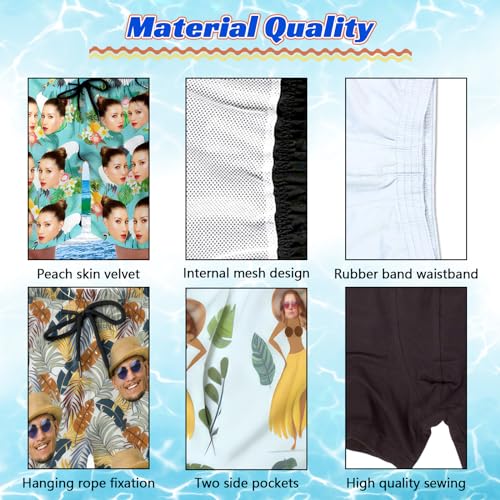 Personalized Face Photo Men's Swim Shorts - Custom Tropical Printed Swim Shorts Swimwear - Beach Shorts Gift Ideas3