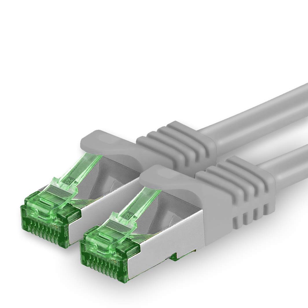 1aTTack.de 1.5 M Cat.7 Netzwerk-Kabel 1 Stück Cat7 Patch-Kabel Lan-Kabel Ethernet RJ45 10 Gbit/s (Alle Internetgeschwindigkeiten) Grau 1,5 Meter