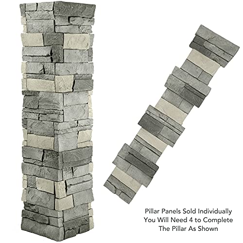 GenStone Faux Stacked Stone Flat Pillar Cap 13.5" x 13.5" x 1.75" in Northern Slate Color for Do It Yourself Friendly Home Improvement Projects2
