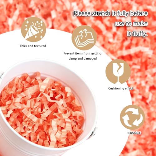 Image of Zankubom 1 /2LB Fluorescent Pink Crinkle Cut Paper Shred Filler Great for Gift Wrapping, Fluorescent Pink Basket Fillers, Birthday, Valentine's Day Christmas Party Decor Filling Supplies