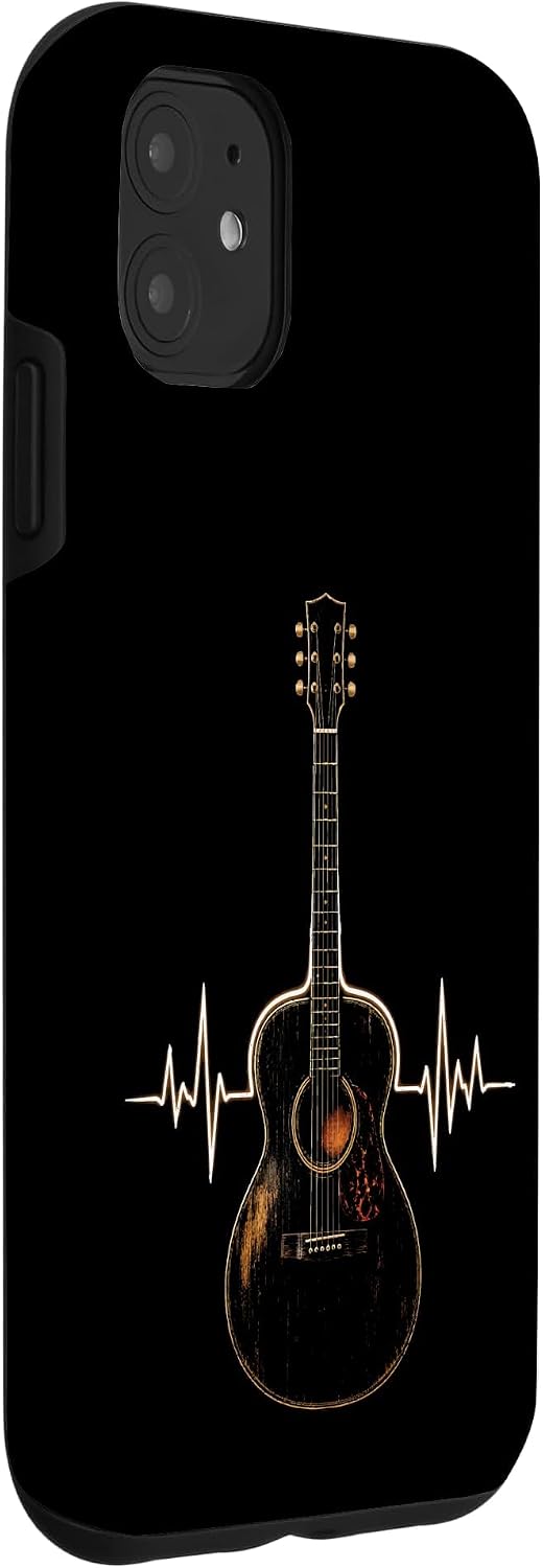 Guitar Heartbeat Acoustic Vintage Guitarist Music Gift Case for iPhone 11 image 3