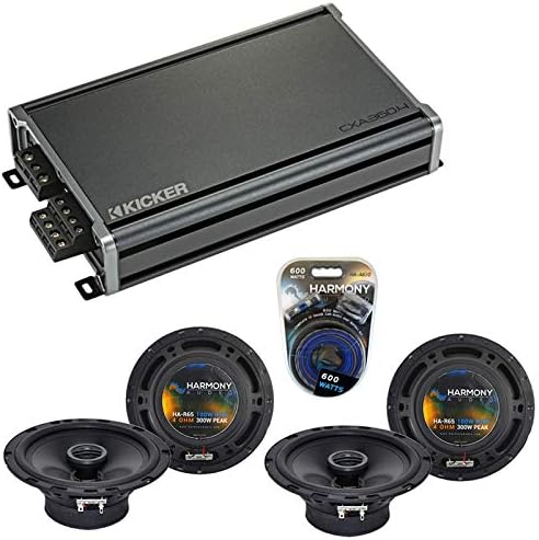 Compatible con Daewoo Leganza 1999-2002 Harmony Audio Bundle de repuesto de altavoces de fábrica (2) R65 y CXA360.4 Amp