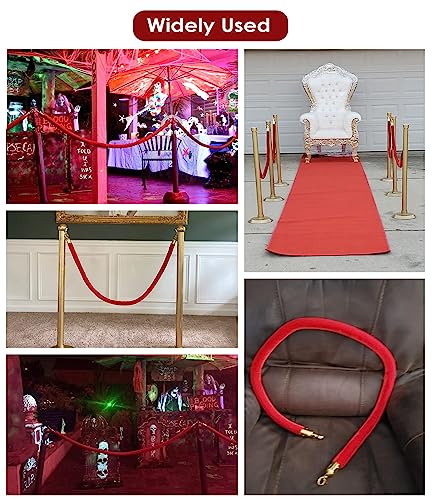 generic Barreiras de corda com ganchos, mini corda de veludo/linha de fila para obstáculos de 1 m co