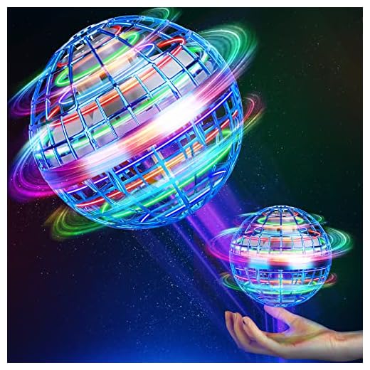 Flying Orb Ball Toys, Hover Orb Boomerang Spinner Safe for 6+ Year Old Kids Boys Girls Magic Controller Mini Drone Balls with Light Indoor Outdoor