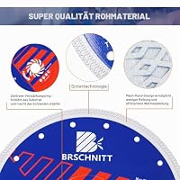 Diamant Trennscheibe Fliesenscheibe 250mm - BRSCHNITT Turbo Mesh Diamantklinge mit X Felgensegment für Hart Keramik Porzellan Fliesen Granit. – Ansicht 5