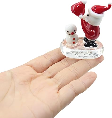 Miniatura 5 de Cas1 - Figura de cristal en miniatura de 2 pulgadas, pequeña figura creativa de vidrio soplado a mano, coleccionables y regalos hechos a mano