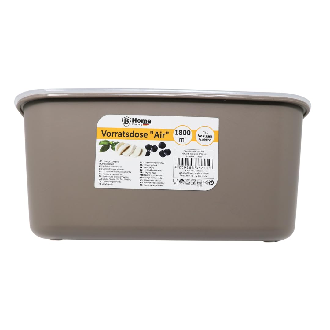 Vorratsdose "Air" mit Vakuum-Funktion Braun 1800ml