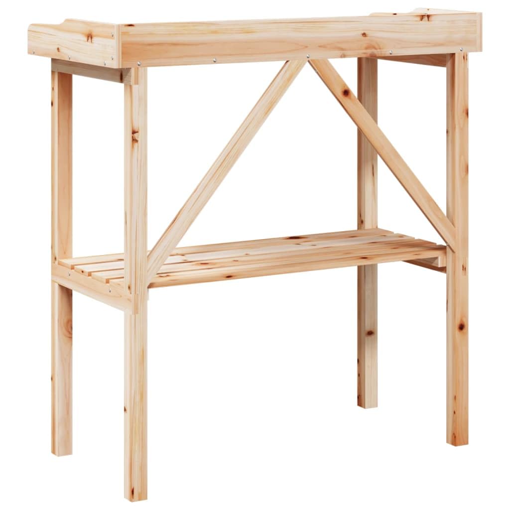 Genérico Mesa para Plantas con Estante Madera Maciza Abeto 78x38x82,5 cm,Soportes para macetas-156349