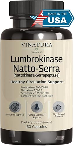 Lumbroquinasa, nattoquinasa 2000FU y serrapeptasa - Hecho y probado en Estados Unidos, suplementos de circulación de serrapeptasa nattoquinasa