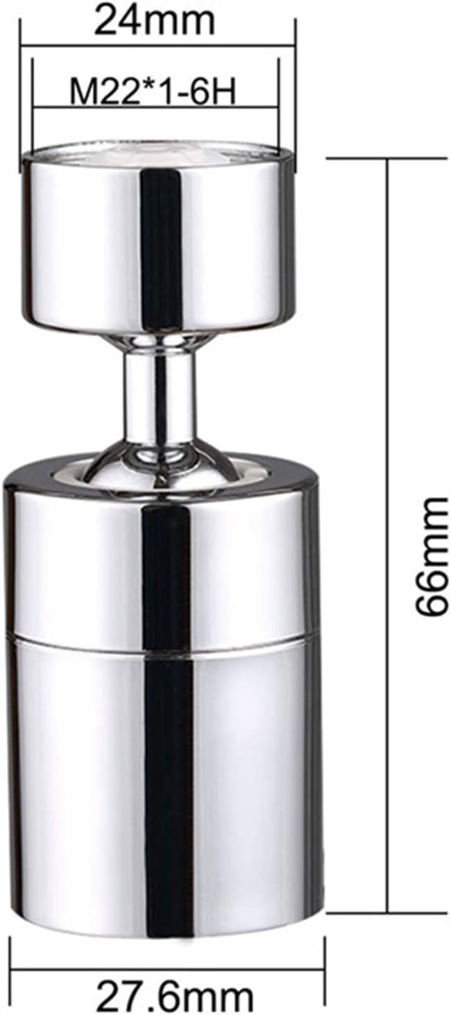 Withstand high Pressure and Temperature Extremes Aerator Kitchen Faucet Bubbler 360-Degree Double Modes 2-Flow Splash-Proof Booster (Color : F22)