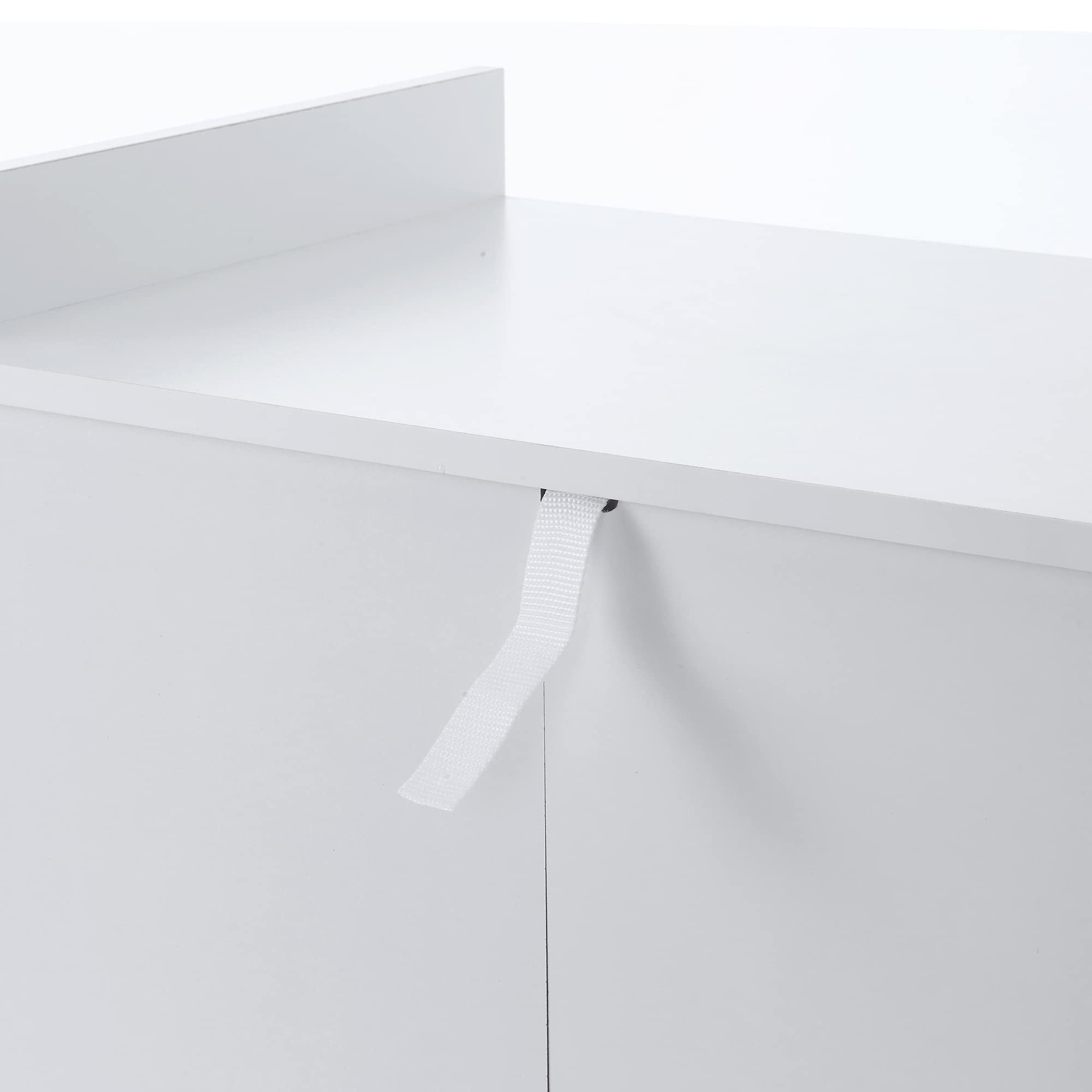 HOMCOM Carro de servicio con ruedas Cajón Armario Madera Blanco Roble Claro | Postre de cocina, 2 puertas