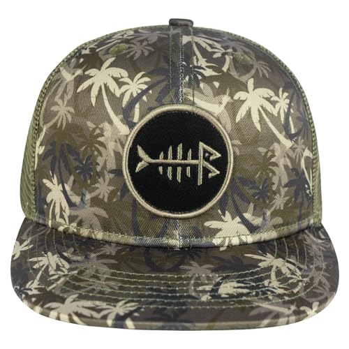 Image of BASSDASH Flat Brim Trucker Cap Adjustable Snapback Hat Mesh Back for Men Women