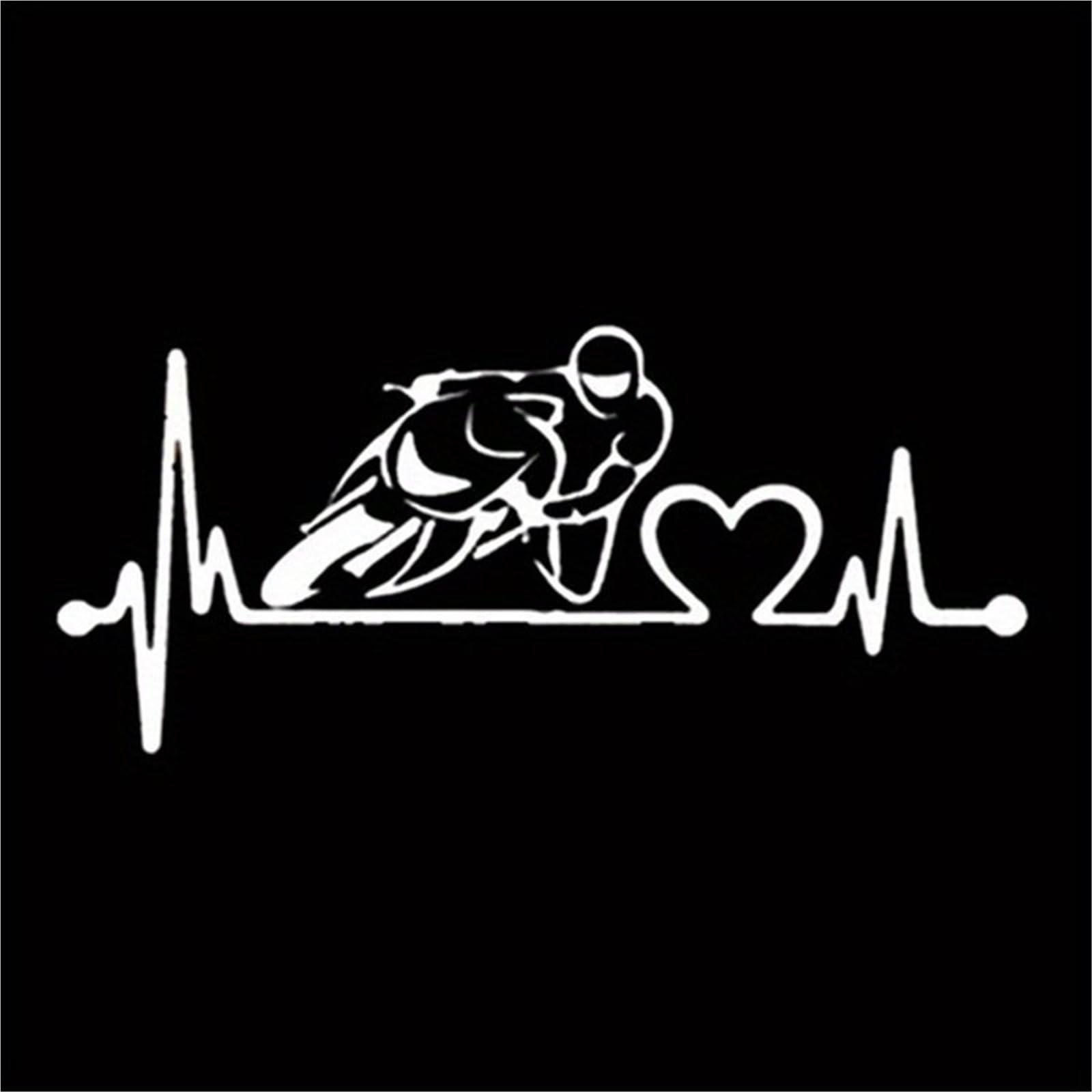 HAfgDJ Motorcycle Heartbeat Pattern Stickers Suitable for Trucks, Bicycles and Scooters