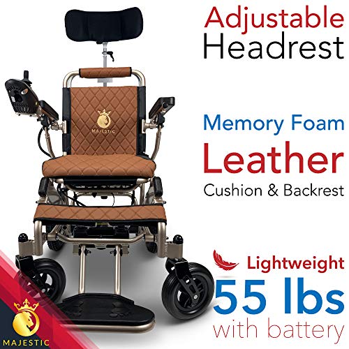 2022 New Lightweight Foldable Wheelchair - Remote Control Electric Wheelchairs Lightweight Foldable Motorize Power Electrics Wheel Chair Mobility Aid With Head Rest (17.5" Wide) #TOP1