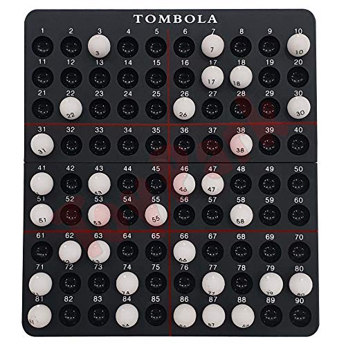 Image of Toy Park Black & White Classic Tambola Housie Game Indoor Family Fun Game Bingo Roller Balls Tombola Deluxe Number Board Set, Party Games for Kids & Adults