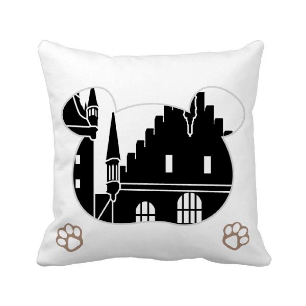 Coussin cathédrale de Cologne housse carrée déco motif ours Allemagne