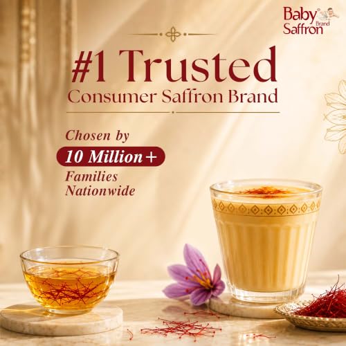 Image of Baby Brand Saffron Original Mongra Kesar /Keshar /Kumkuma Puvvu | Grade 1 ISO 3632 Tested | Rich Colour & Aroma | For Pooja Tilak, Pregnant Women, Kids, Food, Period Pain, Skin & Health | 1g, Pack Of 1
