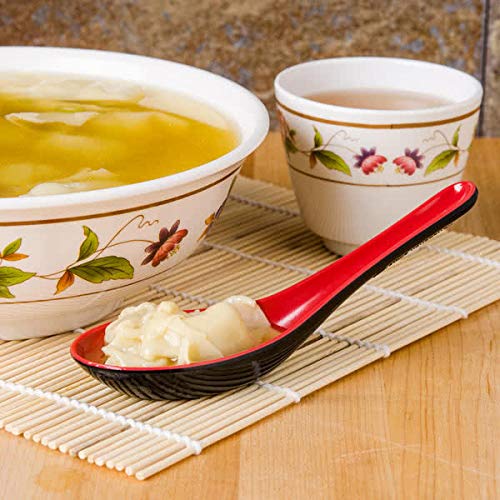 Miniatura 6 de G.E.T. 6026-RB - Cuchara de sopa de 0.6 onzas, resistente a la rotura, apto para lavavajillas, plástico de melamina, colección Fuji (paquete de 12)