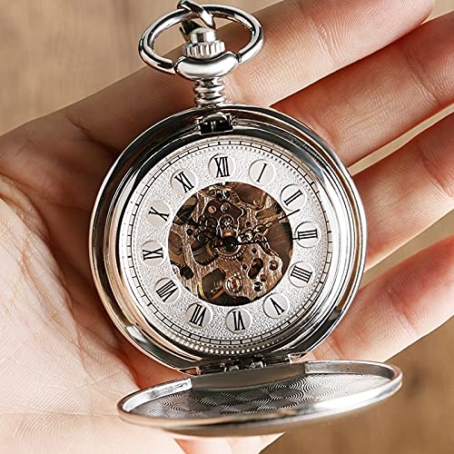 Relógios de bolso para homens Luxo Suave Números Romanos Vintage Corrente Mecânica Presente FOB Mão