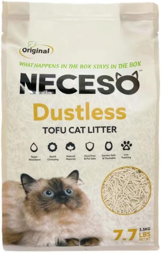Neceso Premium Dustless Original Clumping Tofu Cat Litter (1.5mm + 2mm